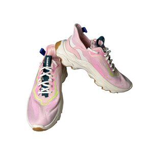 Sorel Kinetic Breakthru Tech Sneakers Pink/Cream Womens 8 Lightweight Breathable
